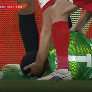 Marcio Rosa, lovit în UTA - FC Botoșani / FOTO: Captură TV @Prima Sport 1