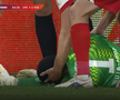 Marcio Rosa, lovit în UTA - FC Botoșani / FOTO: Captură TV @Prima Sport 1