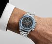 Rolex Cosmograph Daytona „Blue Sapphire”, cu cadran din obsidian și lunetă încrustată cu 36 de safire albastre/ Foto: wristaficionado.com