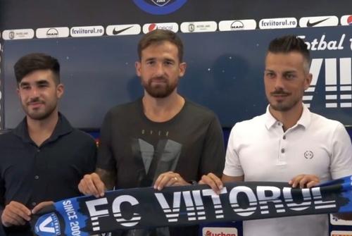 Pere Romeu (în stânga) în 2020, la Viitorul / Sursă foto: Farul Constanța TV