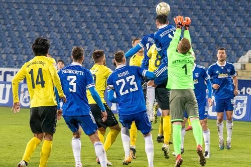 FC U Craiova a câștigat ultimul meci disputat, 1-0 cu Metaloglobus // foto: Facebook @ Fotbal Club Universitatea 1948