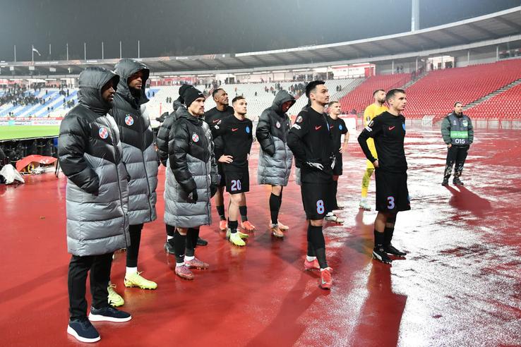 Imagini de la finalul meciului Steaua Roșie - FCSB // FOTO: Cristi Preda (GSP.ro)