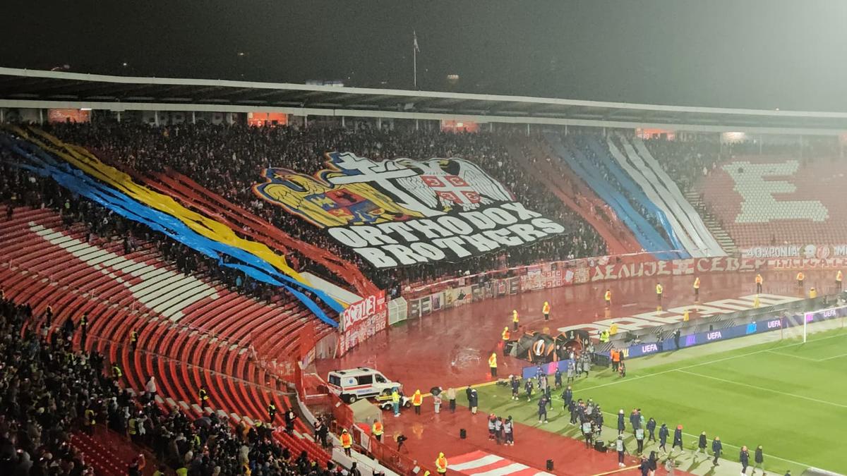 Scenografia sârbilor la Steaua Roșie - FCSB