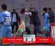 Meci BRUTAL: 17 eliminări, antrenor cu capul spart și gaze lacrimogene pe teren!