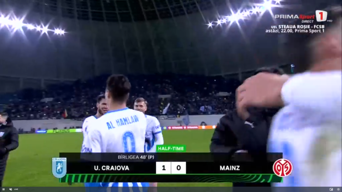 „Șoc” pentru fanii FCSB :) » Ce a apărut pe grafica TV în dreptul marcatorului de la Craiova - Mainz