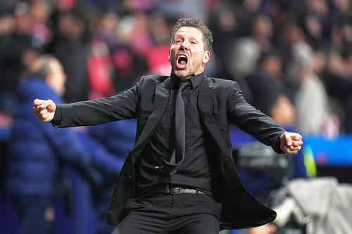Diego Simeone, bucurându-se la golul victoriei în Atletico - Inter // foto: Guliver/gettyimages