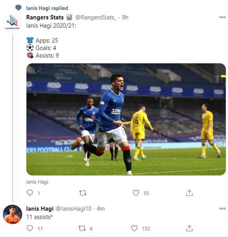 foto: captură @ Twitter FOTO Ofsaid! Ianis Hagi i-a corectat pe fani, apoi și-a șters postarea, după ce și-a dat seama că nu avea dreptate