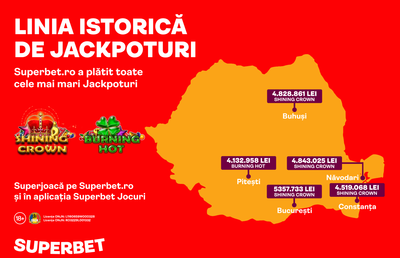 Top 5 Jackpoturi în 2021 sunt 100% Superbet! Acum, Jackpot de +6 milioane lei de câștigat!