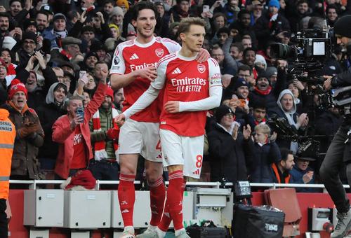 Declan Rice și Martin Odegaard în Arsenal - Brighton / Foto: Imago Images