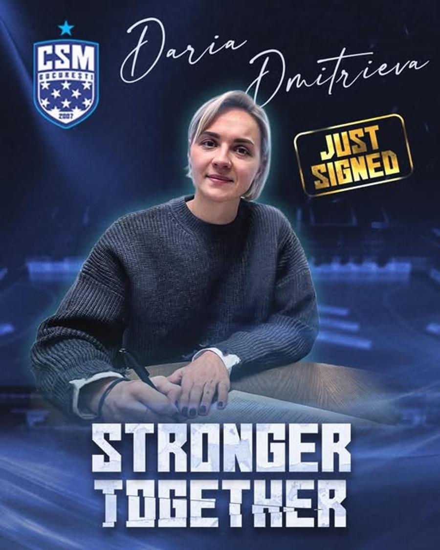 Daria Dmitrieva / Foto: Facebook CSM București Transferul anunțat de GSP, oficializat de CSM București: „Aștept cu nerăbdare”