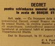 Decretul de schimbare al numelui oraşului Braşov