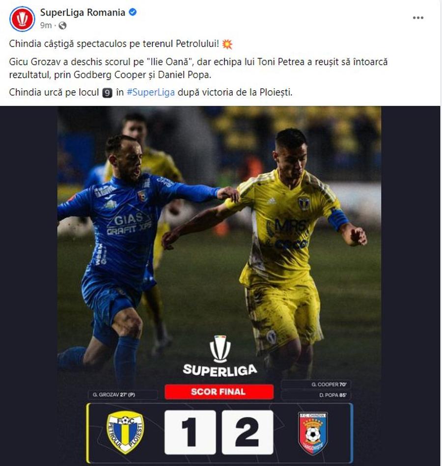 FOTO: Facebook Contul oficial al Ligii a anunțat un rezultat greșit: „N-ați mai stat la tot meciul, nu?”