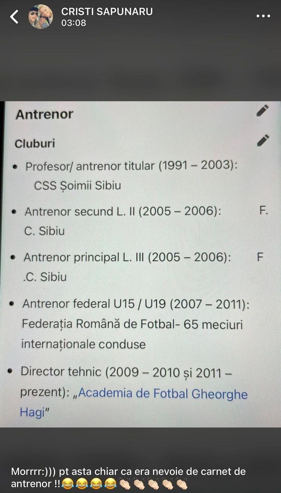 Săpunaru râde de Burchel pe WhatsApp: „Mor! Pentru asta era nevoie de carnet de antrenor”