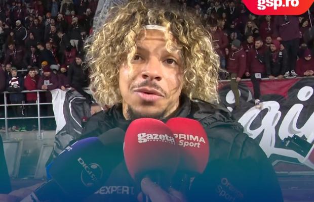Jayson Papeau, bucuros alături de fanii rapidiști după victoria din derby: „Este o seară magică”