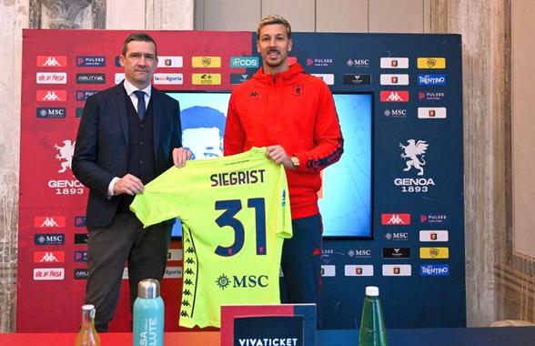 „Big Ben” » Siegrist prezentat la Genoa: „Un ochi plânge, dar nu este un «adio»”