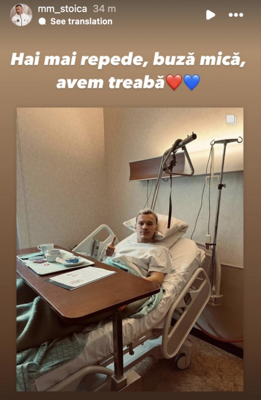 Alexandru Pantea, mesaj de pe patul de spital după operație » Mihai Stoica: „Hai mai repede, buză mică!”