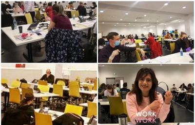 FOTO Cum arată call center-ul de la Arena Națională » Operatorii nu păstrează distanța minimă