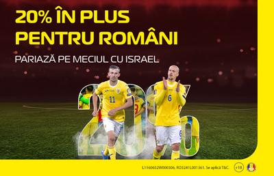 20% în plus pentru tine, la amicalul Israel - România