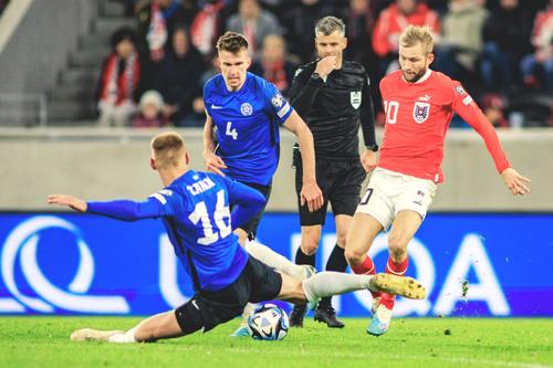 Tamm și Kait, în meciul Autria - Estonia/ foto:  Imago Images