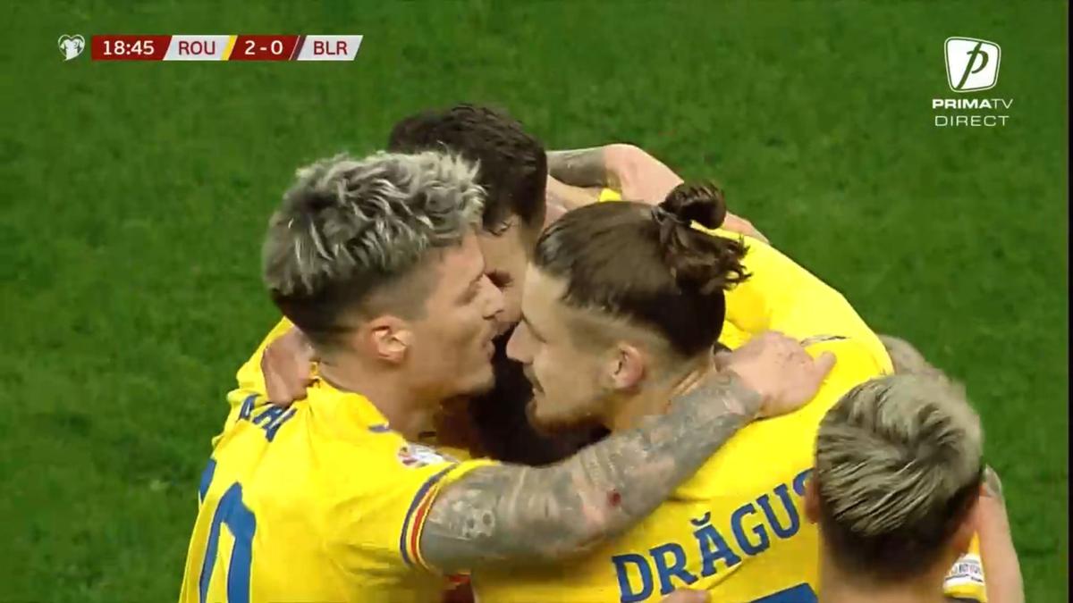 Explozie de bucurie! Gesturile lui Andrei Burcă, după ce a reușit primul gol la echipa națională
