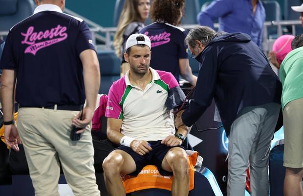 Grigor Dimitrov a avut probleme grave la finalul partidei din sferturi de finală de la Miami: „Nu am mai văzut niciodată un jucător să se prăbușească imediat după o victorie”