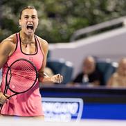 Aryna Sabalenka după victoria din semifinale în fața Elenei Rybakina