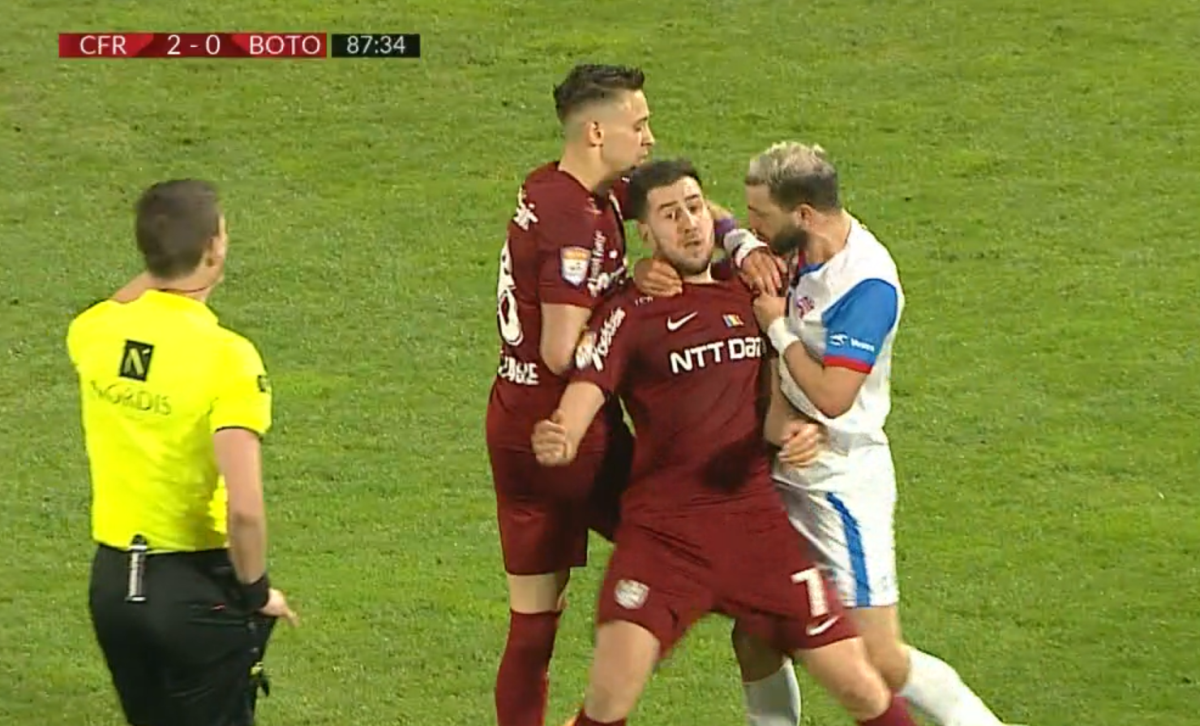 Scandal în finalul meciului CFR Cluj - FC Botoșani