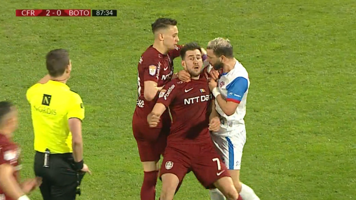 Scandal în finalul meciului CFR Cluj - FC Botoșani
