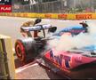 Monopostul lui Pierre Gasly a luat foc înaintea calificărilor / Captură Twitter
