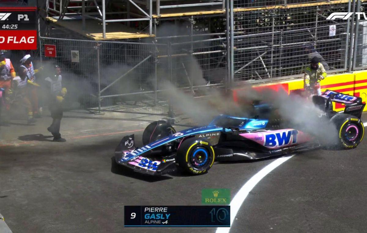 Monopostul lui Pierre Gasly a luat foc înaintea calificărilor din Azerbaidjan
