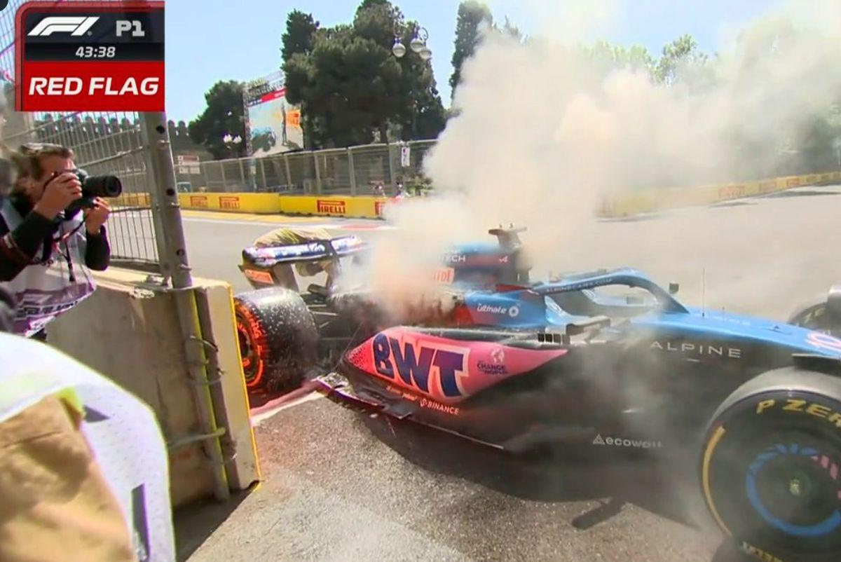 Monopostul lui Pierre Gasly a luat foc înaintea calificărilor din Azerbaidjan