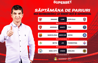 Începe o Supersăptămână de pariuri! Vezi recomandările lui Robert Niță în SuperSocial