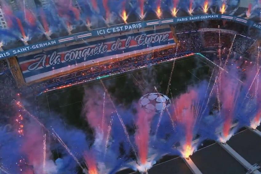 Coregrafie spectaculoasă la PSG - Bayern // Captură X