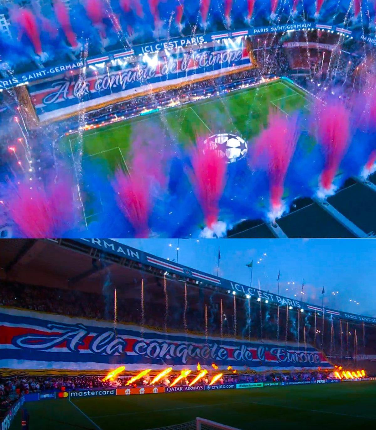 Scenografie fantastică la PSG - Bayern! Torțe, artificii și Napoleon „reinterpretat” pe Parc des Princes: „Să cucerim Europa!”