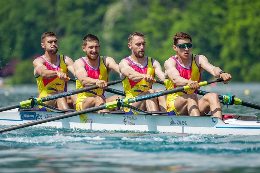 Mihăiță Țigănescu, Mugurel Semciuc, Ștefan Berariu și Florin Lehaci în plin efort Foto Balint Czucz Phorography Cinci medalii de aur și una de argint la Europenele de canotaj, bilanț final! » Triumf cu emoții pentru Simona Radiș și Ancuța Bodnar, Ionela Cozmiuc și-a păstrat titlul, victorii la dublu rame și 8 plus 1 feminin în ultima zi