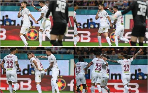 Paul Iacob și-a bătut obrazul după ce a marcat în poarta lui Târnovanu (captură TV DigiSport)