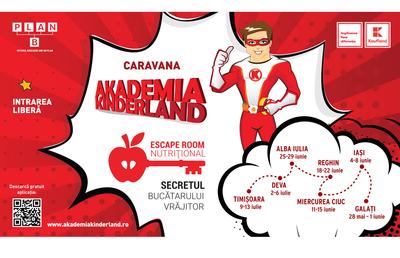 Începe Caravana Akademia Kinderland 2025: copiii descoperă „Secretul bucătarului vrăjitor” într-un escape room nutrițional