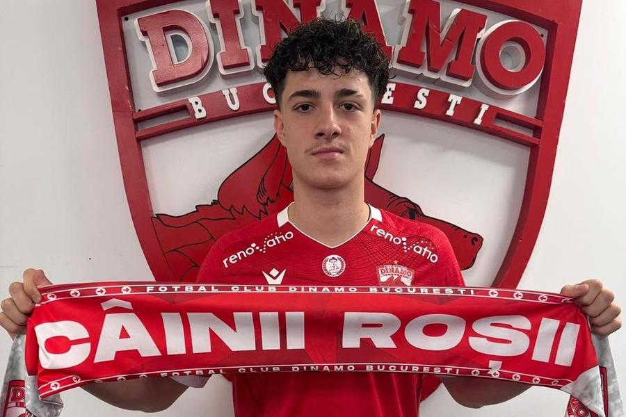 Luca Bărbulescu a fost prezentat la Dinamo / Foto: Instagram Dinamo și-a prezentat noul atacant: „A devenit «câine roșu»”