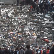 Imaginile Dezastrului Heysel produs pe 29 mai 1985 la Bruxelles, la finala Cupei Campionilor Europeni, Juventus - Liverpool / Foto: GettyImages