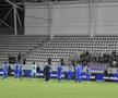 Roș-albaștrii au salutat Peluza Nord de la FCSB. Dar nu toți: Ogăraru, Oprița și Diniță lipsesc din poză. Foto: Cristi Preda (GSP)