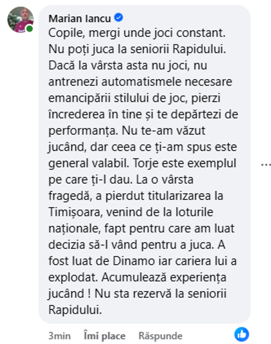 Comentariul lăsat de Marian Iancu Marian Iancu a citit declarațiile lui Andrei Șucu și a intervenit: „Copile, să-ți spun ceva”