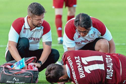 Accidentare gravă pentru Borisav Burmaz. FOTO: Facebook @FC Rapid 1923