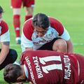 Accidentare gravă pentru Borisav Burmaz. FOTO: Facebook @FC Rapid 1923