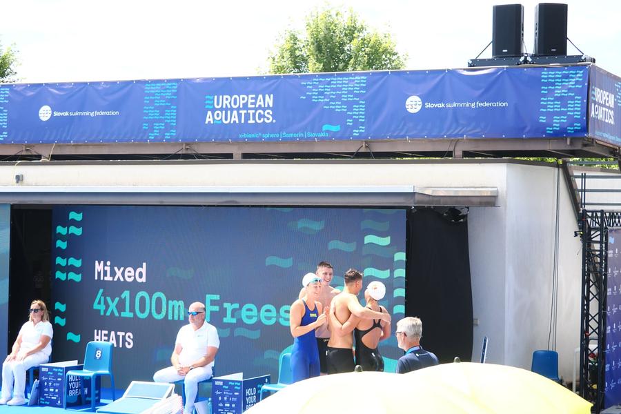 Mihai Gergely, Alexandru Constantinescu, Maysa Rațiu și Ioana-Maria Știrbu / FOTO: Roxana Fleșeru David Popovici, o nouă medalie de aur! Record european pentru înotătorul român + Denis Popescu a luat bronz la 50 m fluture