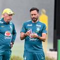 Carlo și fiul Davide Ancelotti, la antrenamentul naționalei Braziliei / Foto: Imago
