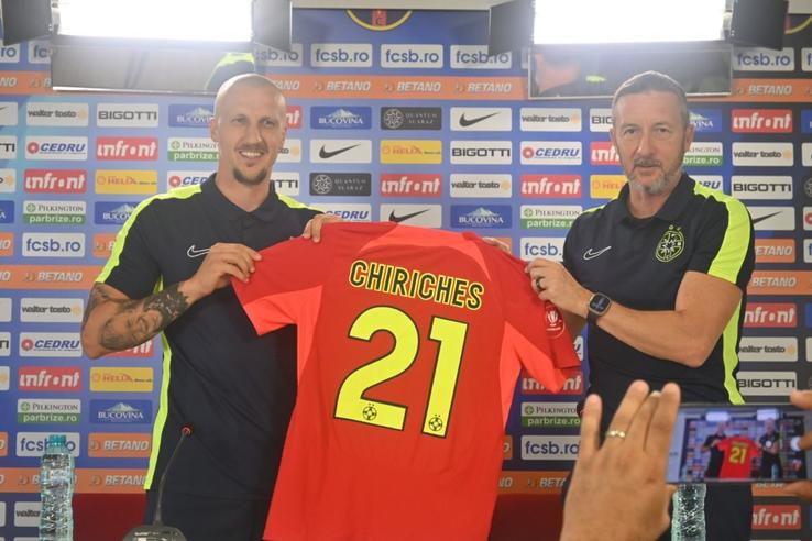 Vlad Chiricheș și Mihai Stoica, după revenirea fundașului la FCSB (foto: Cătălin Stroia)