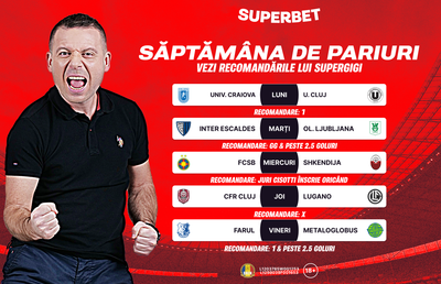 Începe săptămâna de pariuri! Află care sunt recomandările din SuperSocial