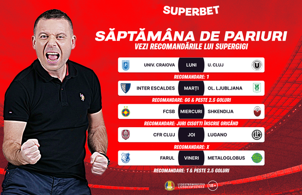 Începe săptămâna de pariuri! Află care sunt recomandările din SuperSocial