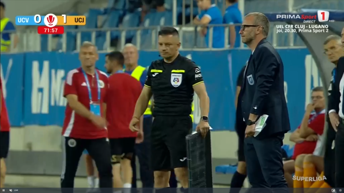 Mihai Rotaru a intrat în direct după Craiova - U Cluj și a început să vorbească în limba arabă: „Shabab”