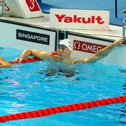 David Popovici, după seriile la 200 m liber în bazinul din Singapore / FOTO: Roxana Fleșeru (GSP.ro)